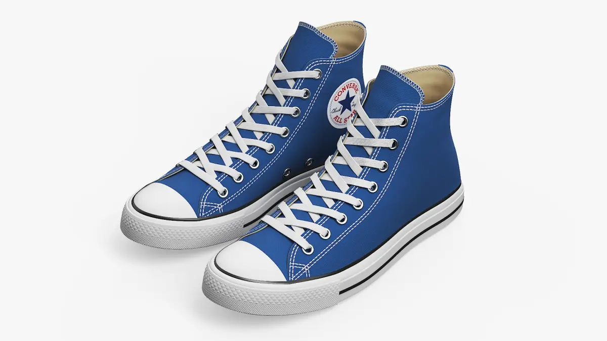 Blue Converse All Stars Sneakers 3D model