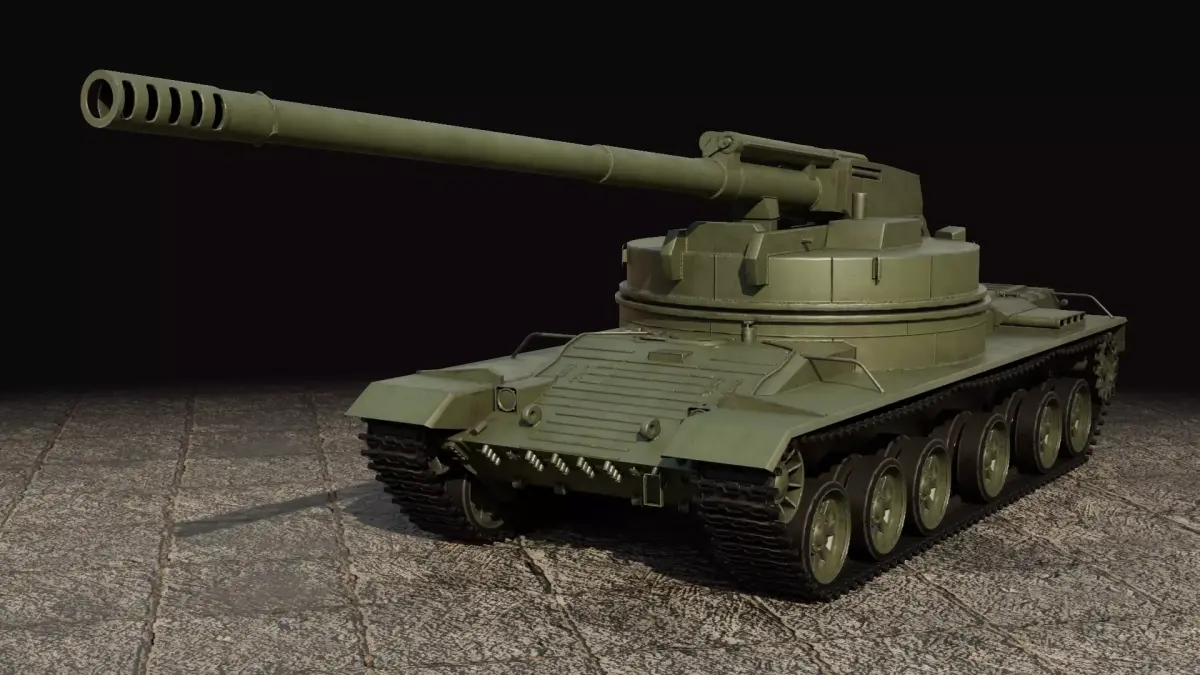Object 327  Puck self-propelled artillery low-poly rigged Low-poly 3D model