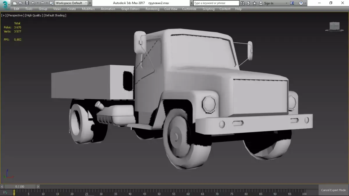 Low-poly truck Low-poly 3D model