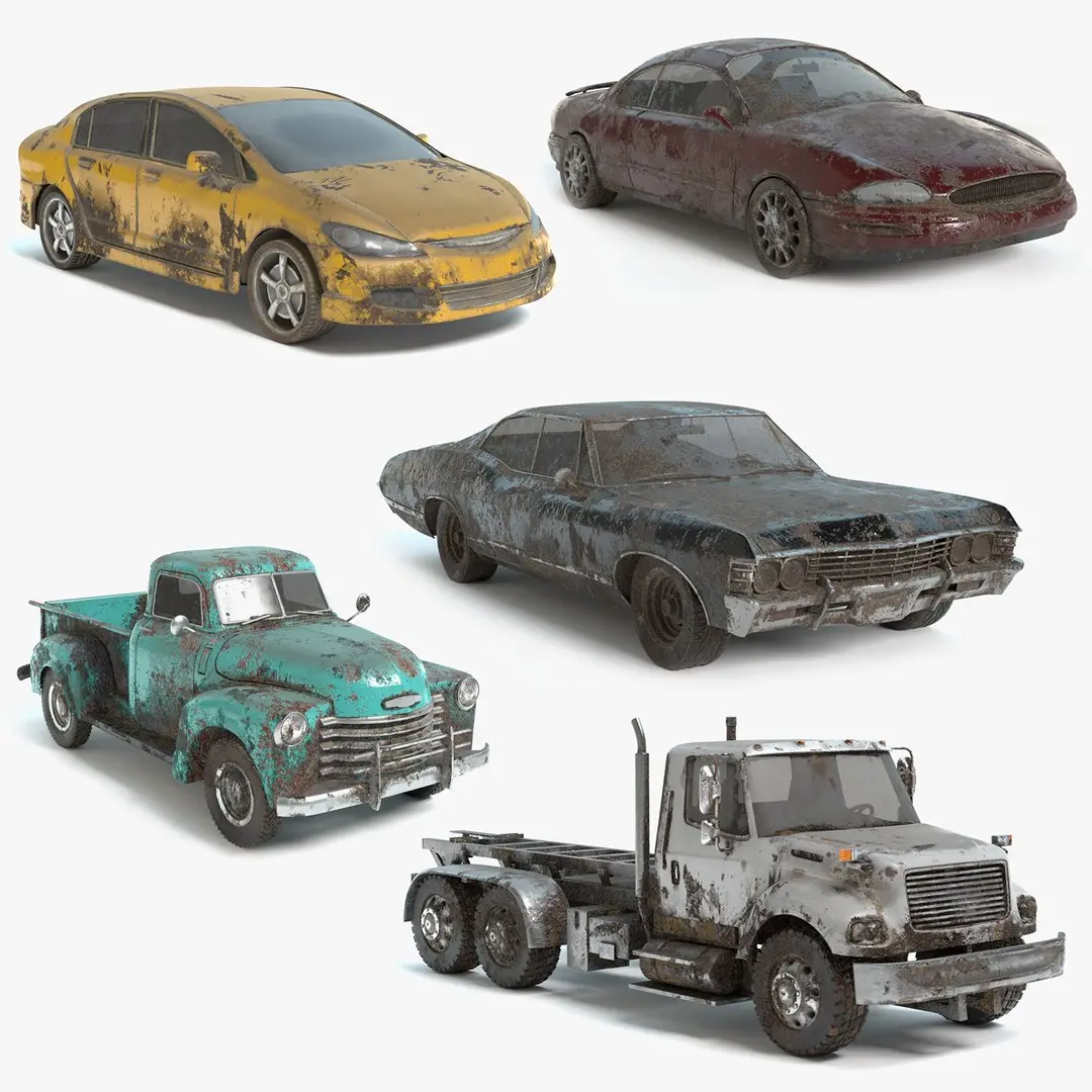Abandoned Vehicles Collection 3D model
