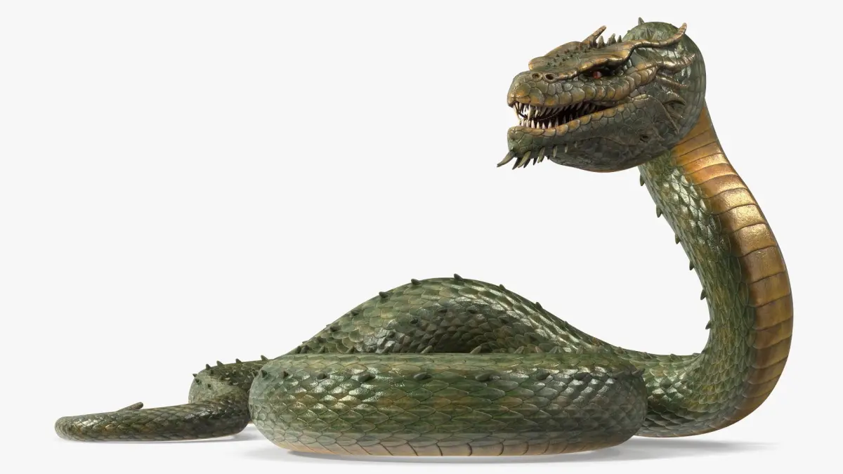 Serpentine Dragon Creature 3D model