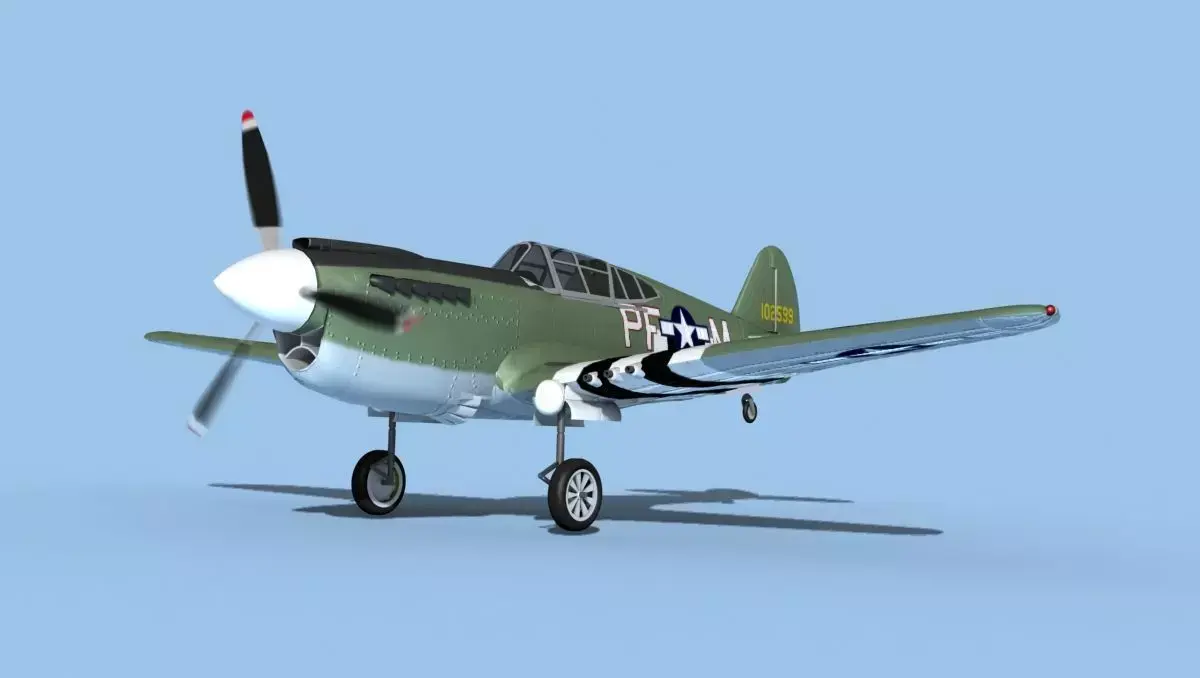 Curtiss P-40F Warhawk V06 USAAF 3D model
