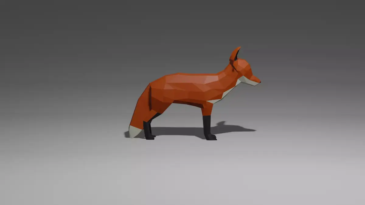 Low Poly Fox Low-poly 3D model purchase