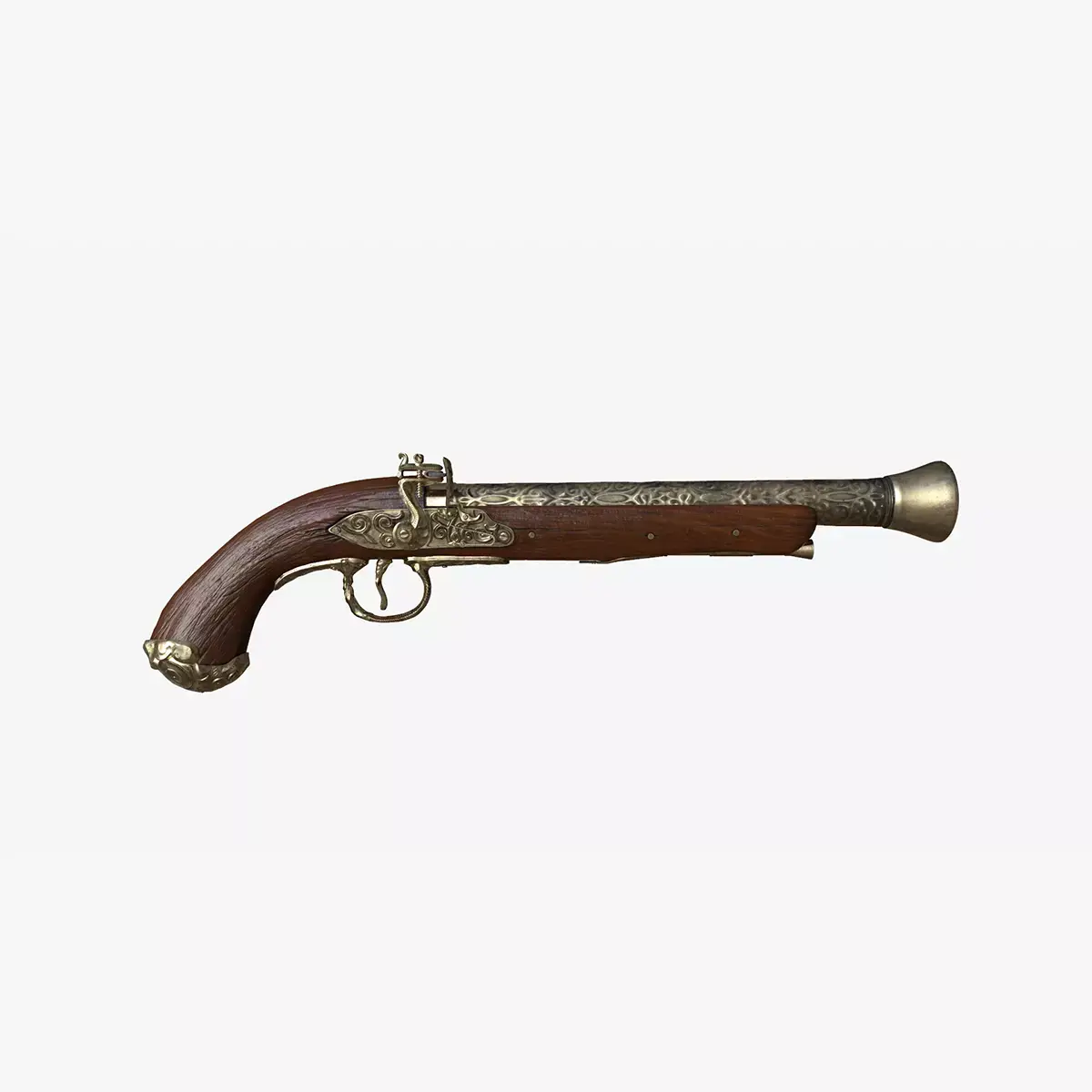 Pistol Flintlock Low-poly 3D model