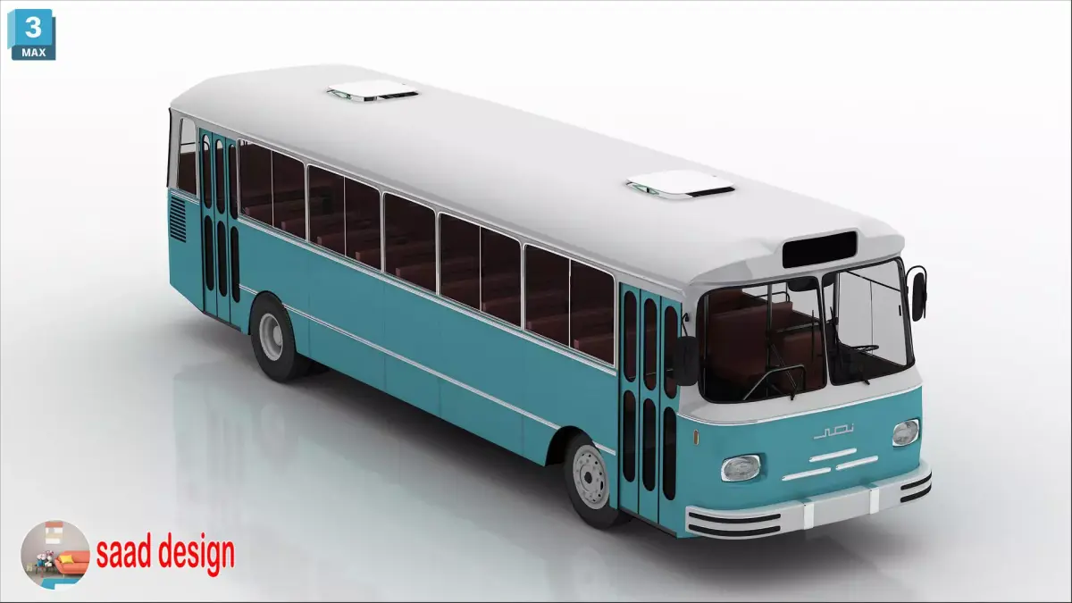 bus nasr 411 color sky bule cairo old  3D model