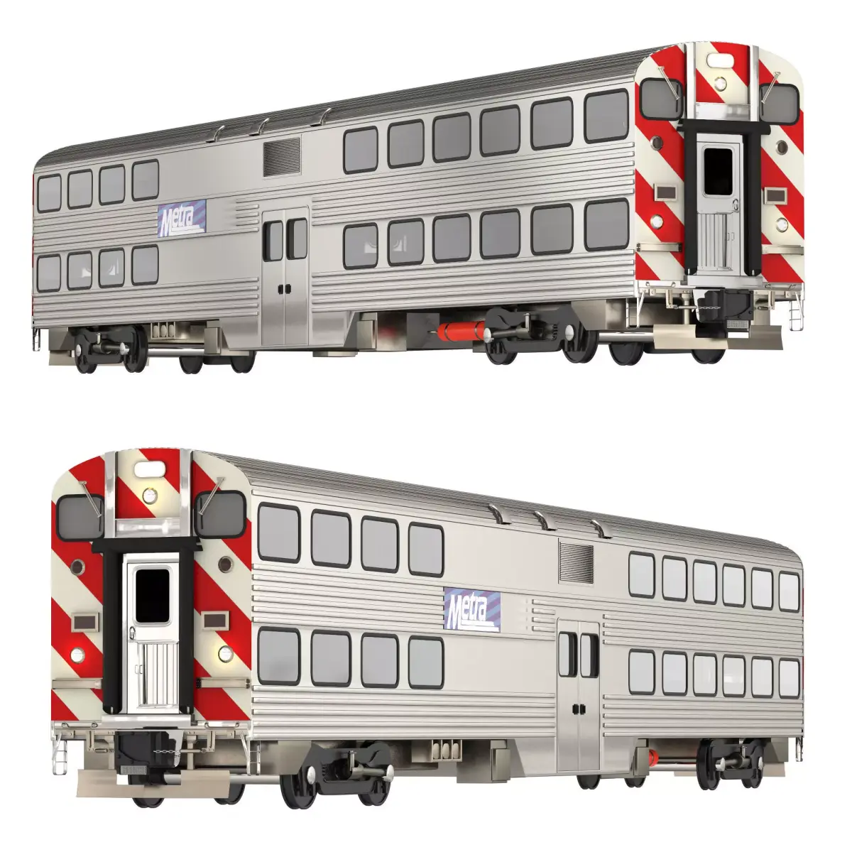 Metra Chicago train 3D model
