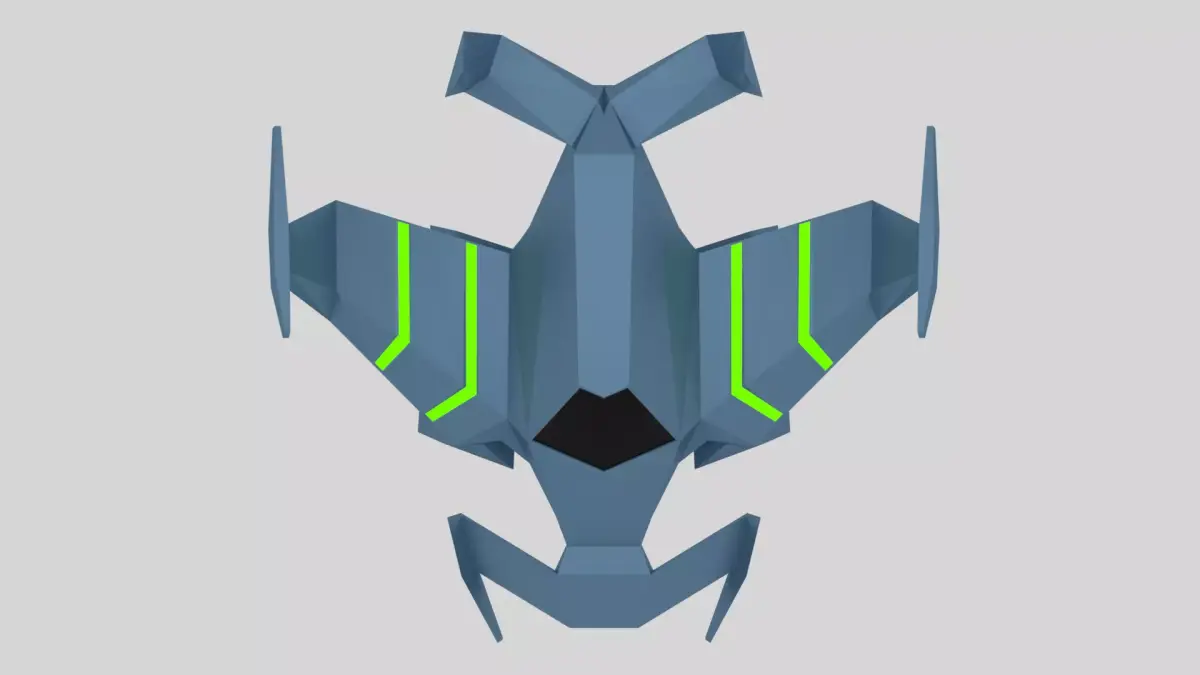 Low Poly Spaceship futuristic Free 3D model