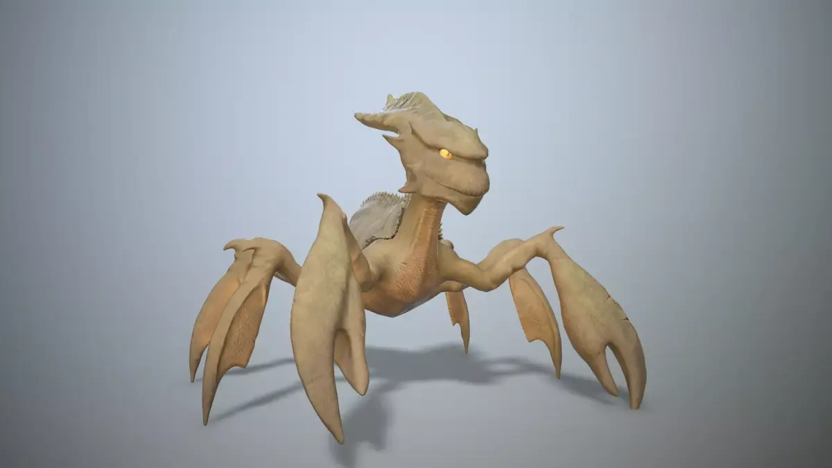 Mantis monster Low-poly 3D model
