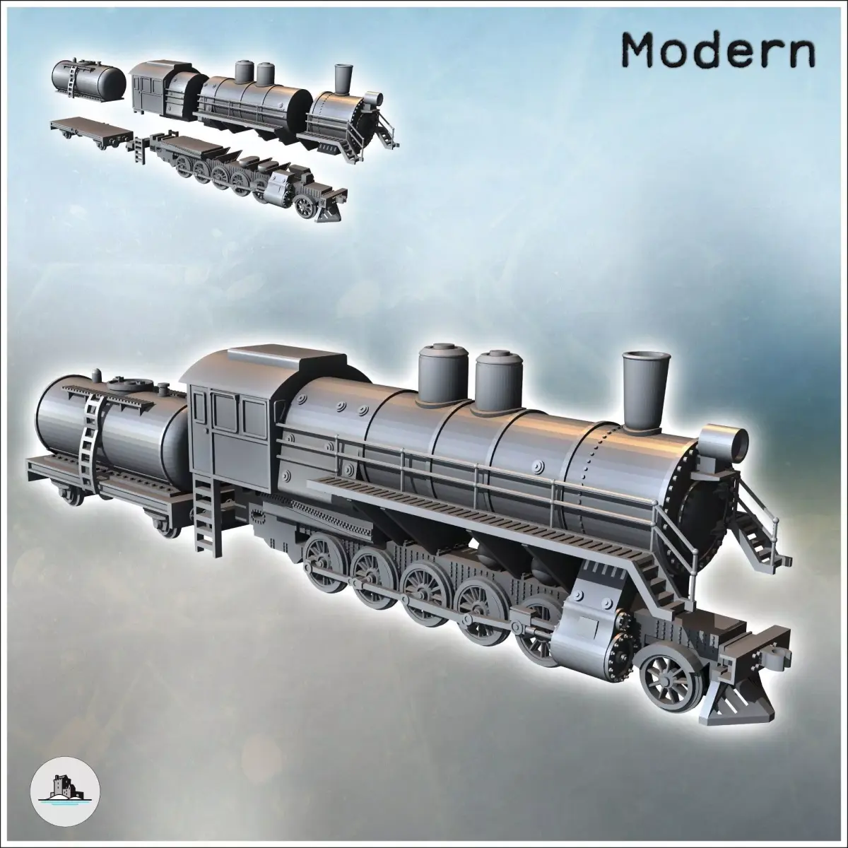 Soviet locomotive SO 17-2211 4 - World War Two Second WWII Front 3D print model