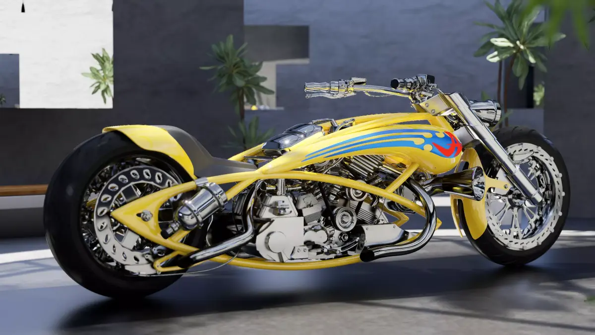 Chopper Motorcycle 3D model get