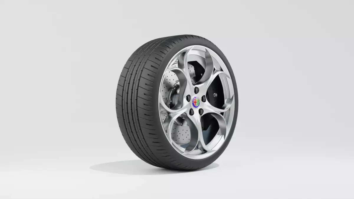 Alfa Romeo Giulia Quadrifoglio 2016 Wheel 3D Model 3D model
