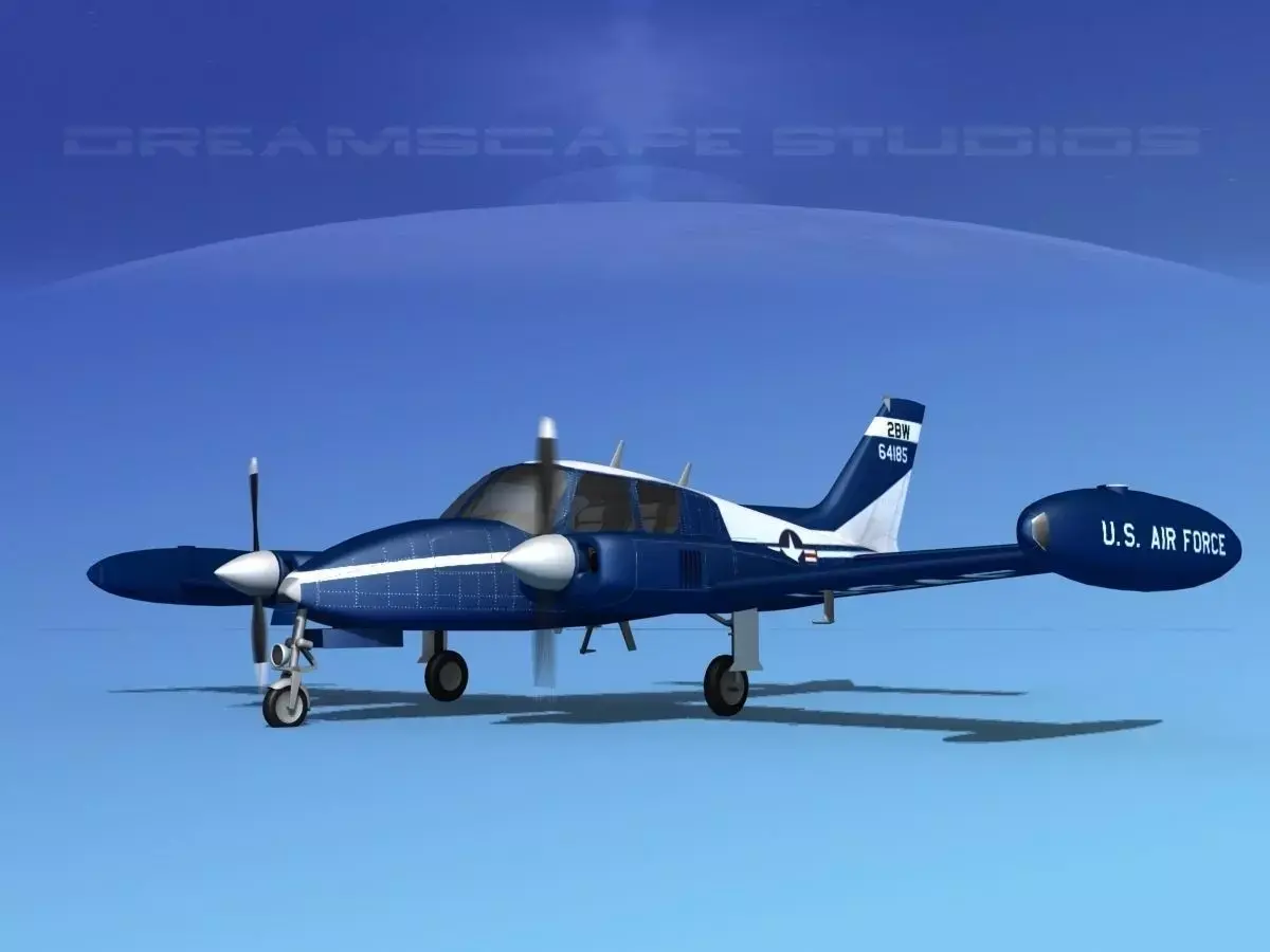 Cessna U-3B Blue Canoe V01 3D model