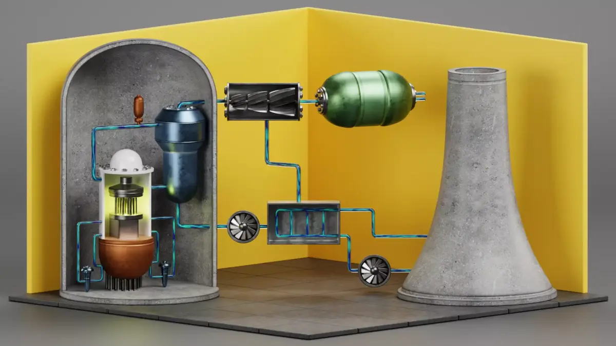Nuclear Reactor V2 - Power Plant Animated Low-poly 3D model