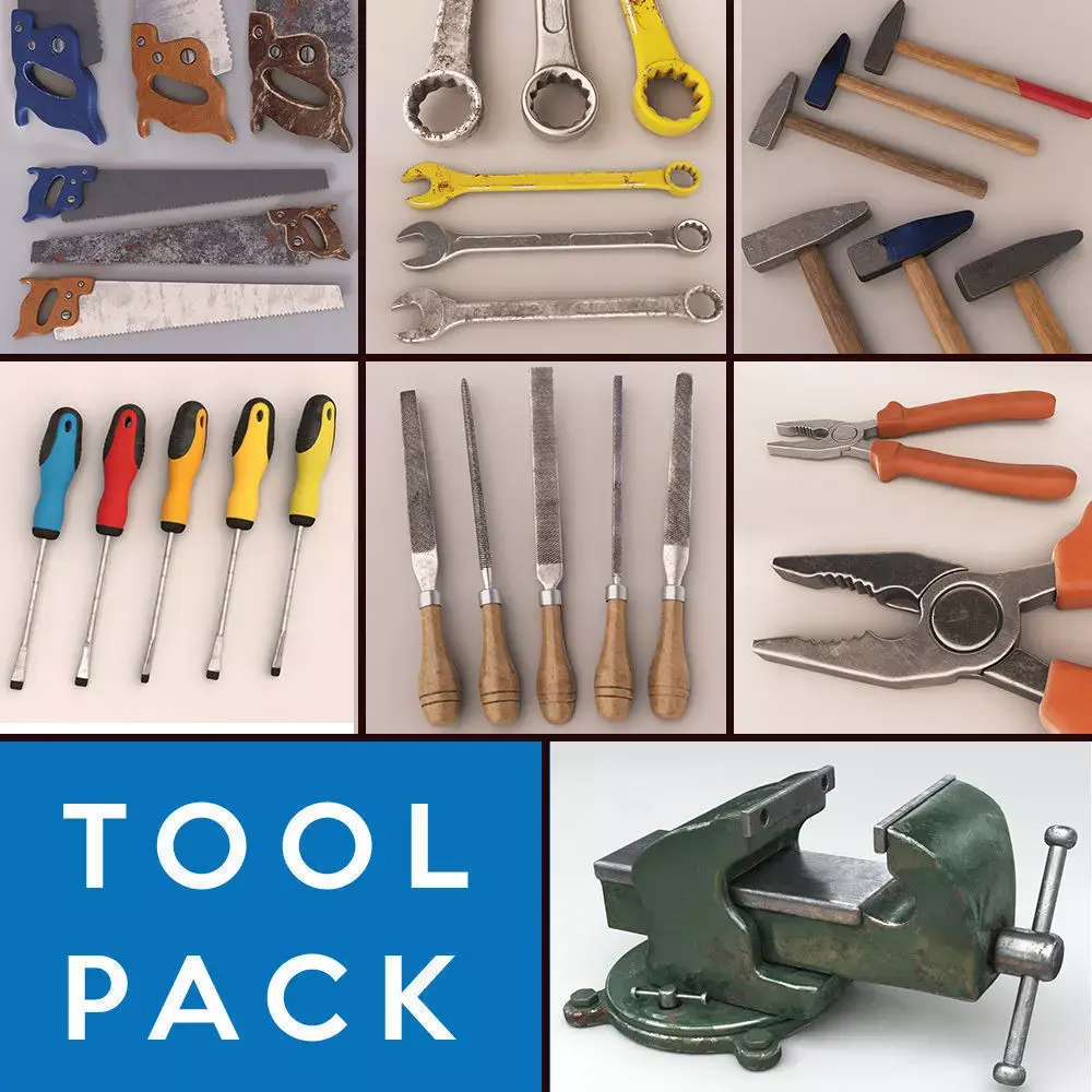 Tools pack Low-poly 3D model buy