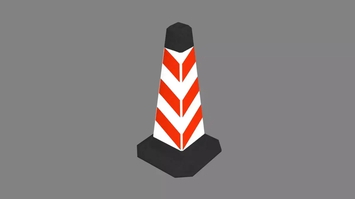 Traffic cone Low-poly 3D model 44