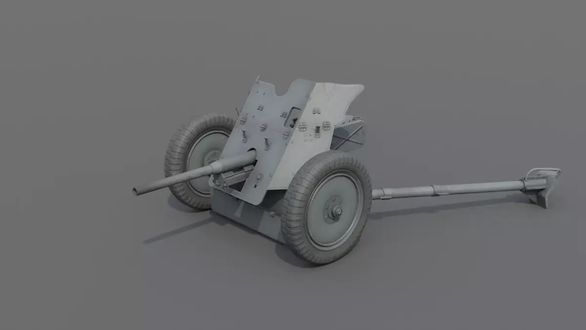 37mm Pak 36 Anti Tank Gun Low-poly 3D model
