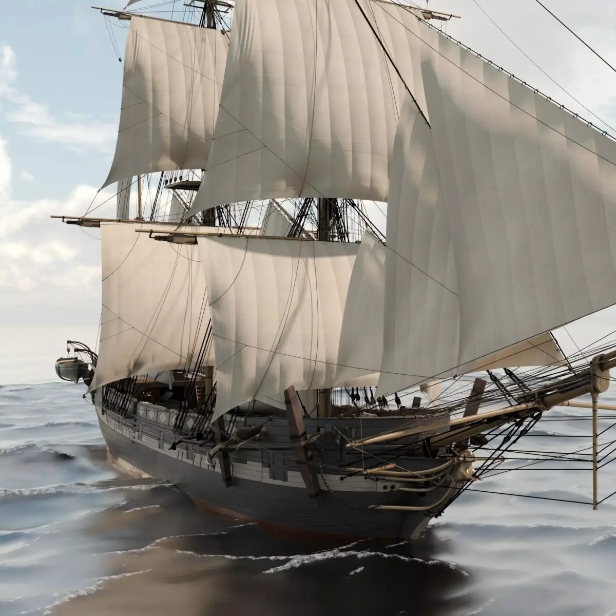 HMS Beagle 1831 - Charles Darwin Ship 3D model