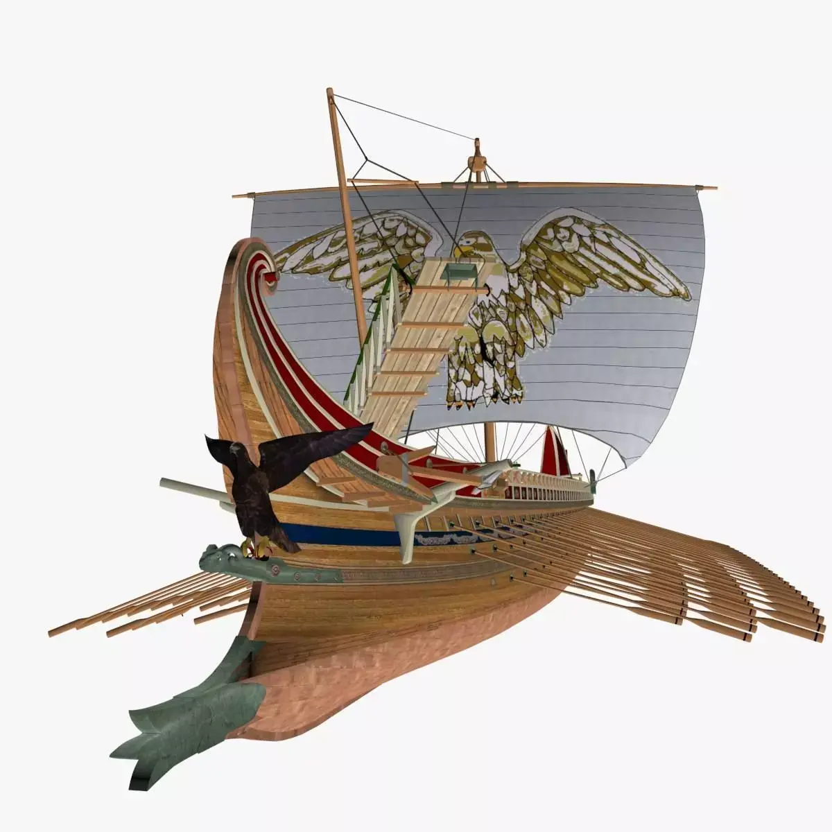 Roman Trireme Battle Ship 3D model