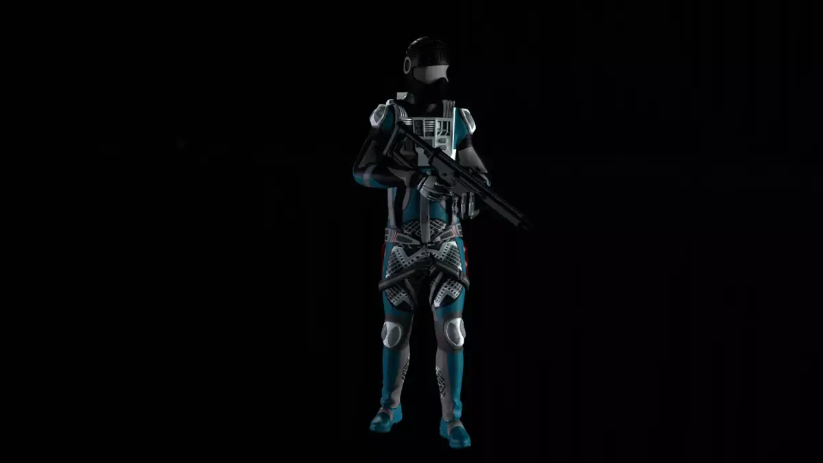 Robot Soldier - Assault Soldier Low-poly 3D model 11