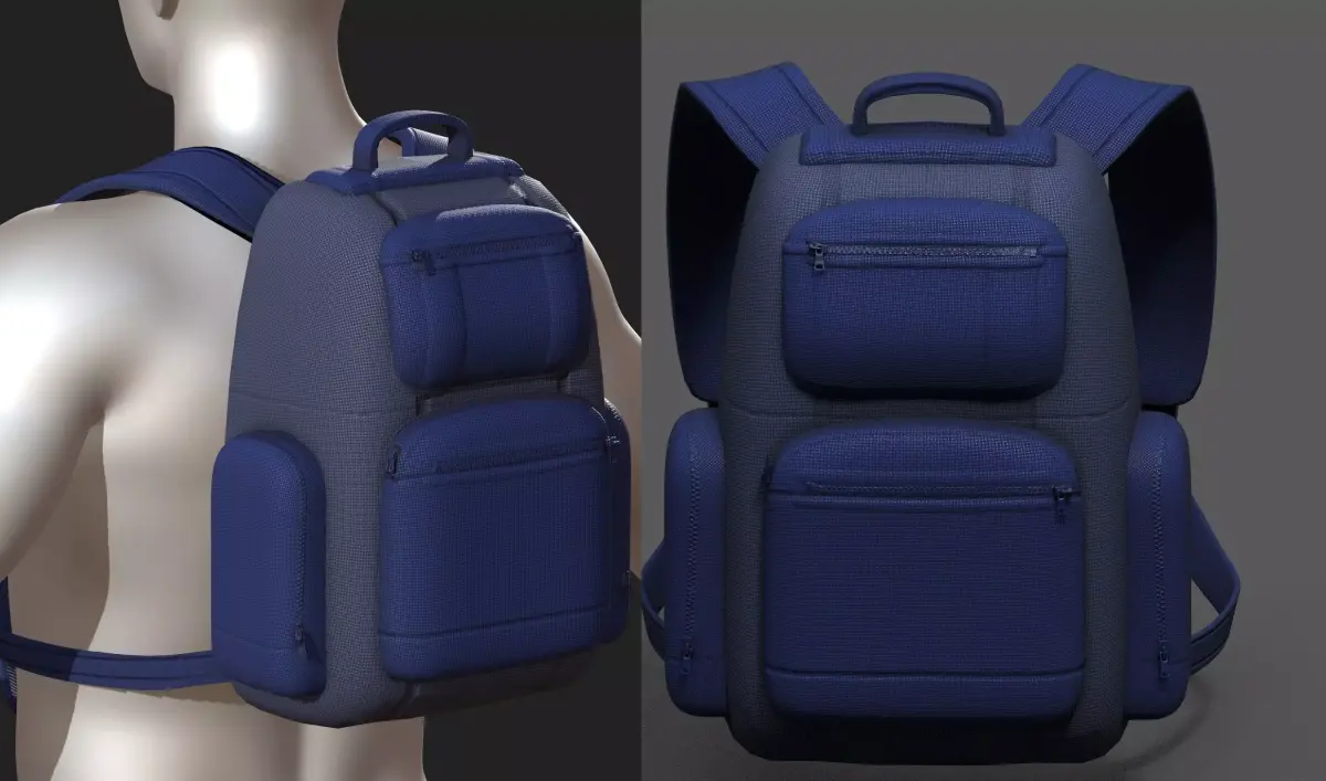 Backpack Camping Generic military Black baggage Low-poly 3D model purchase