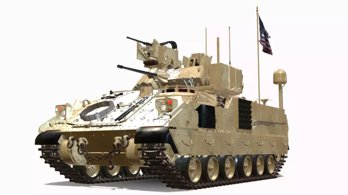 BRADLEY M3A3 XM153 CROWS Low-poly 3D model
