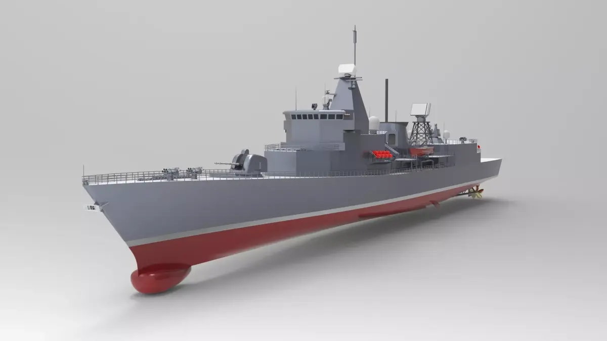 Frigate Ship Low-poly 3D model
