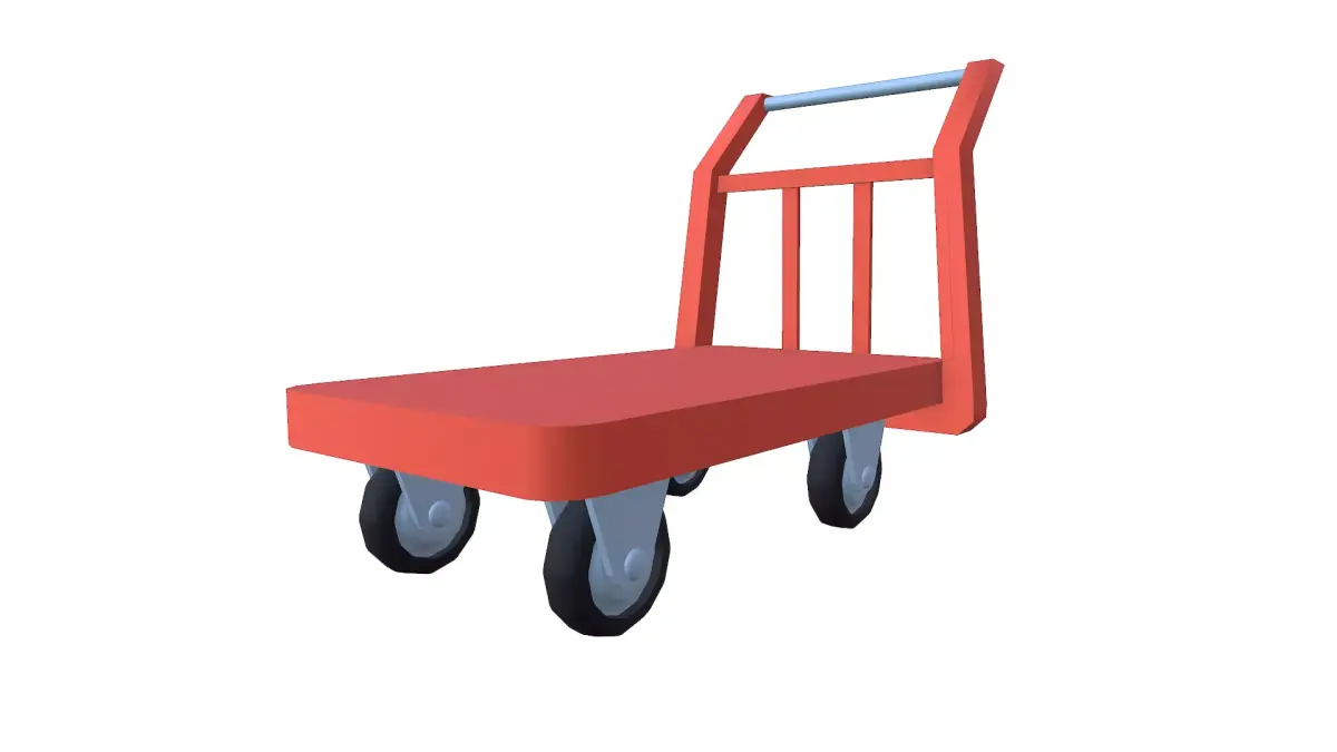 Cartoon Trolley Low-poly 3D model