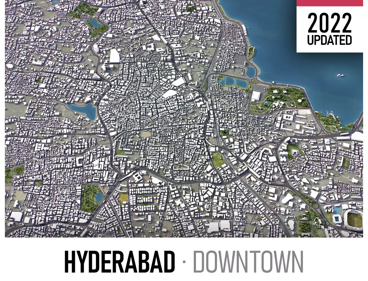 Hyderabad Low-poly 3D model