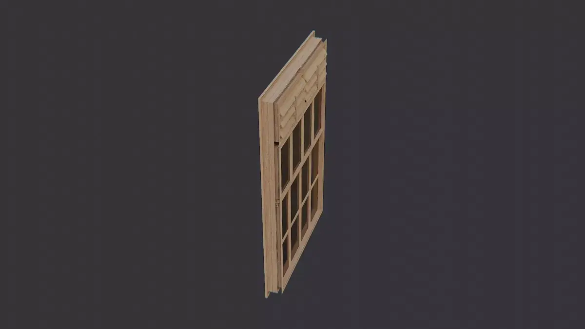 Hospital Window with Shutter Glass Low-poly 3D model