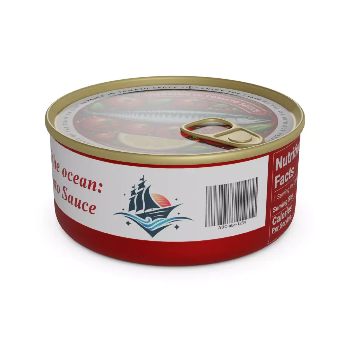 Herrings and herring products Herring in Tomato Sauce Low-poly 3D model