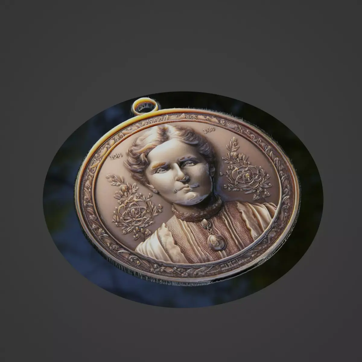 Marie Curie Medallion 3D print model buy