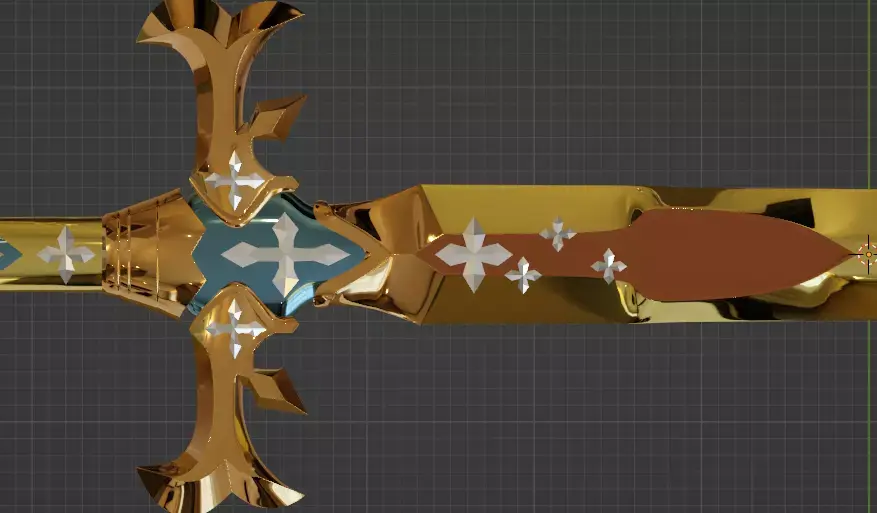 OSMANTHUS SWD 3D PRINT MODEL-FRAGANT OLIVE SWORD-made in Blender 3D model