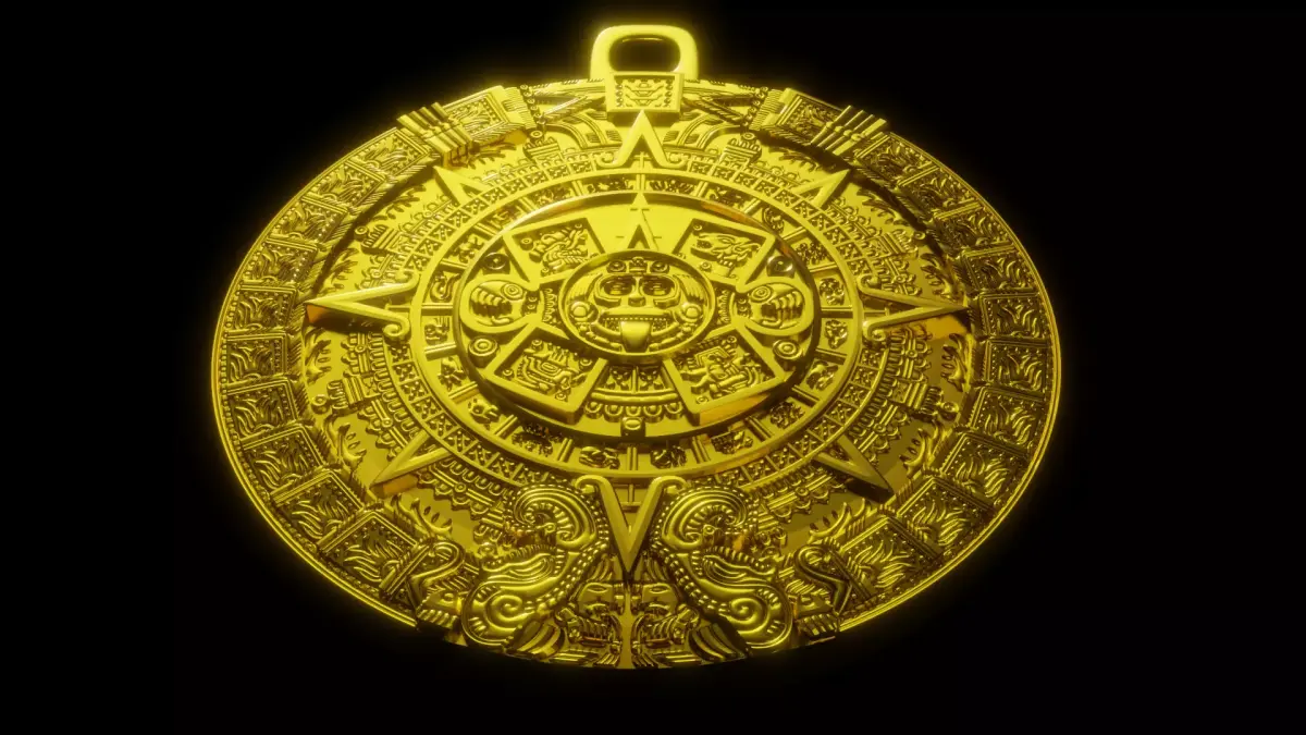 Aztec sun calendar Piedra del Sol 3D print model buy