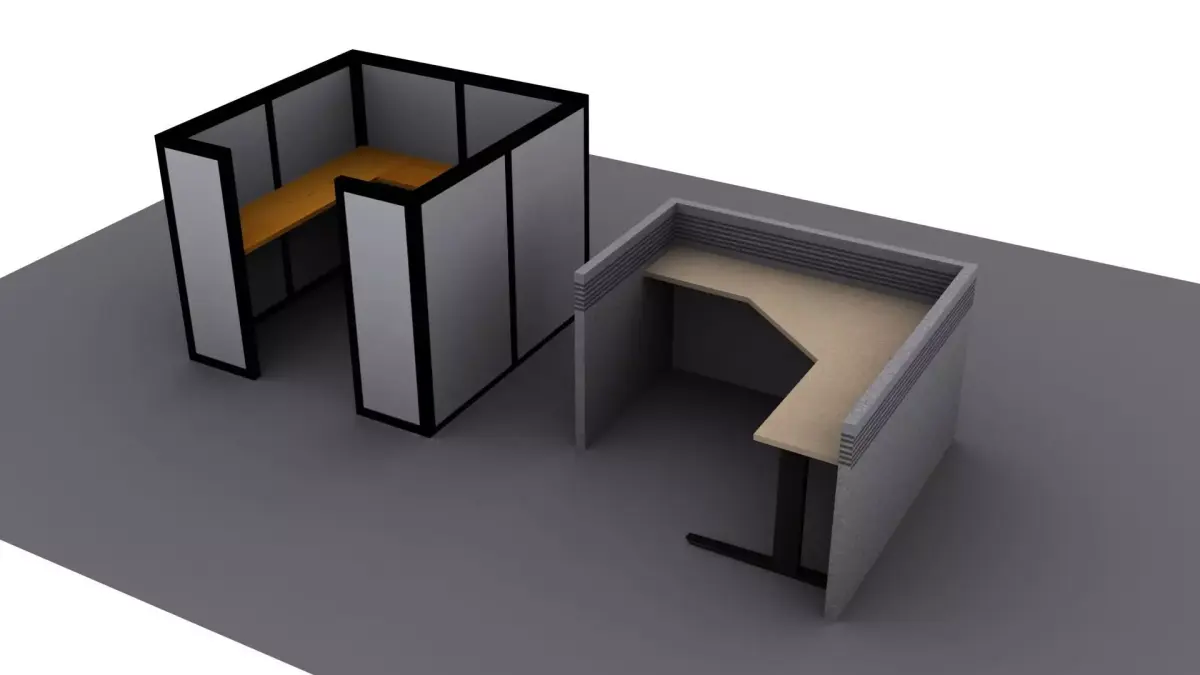 Cubicles Office Low Poly Free low-poly 3D model