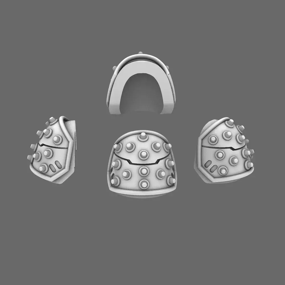 Space Knights V4 Savage Studded Shoulder Pads Type B 3D print model