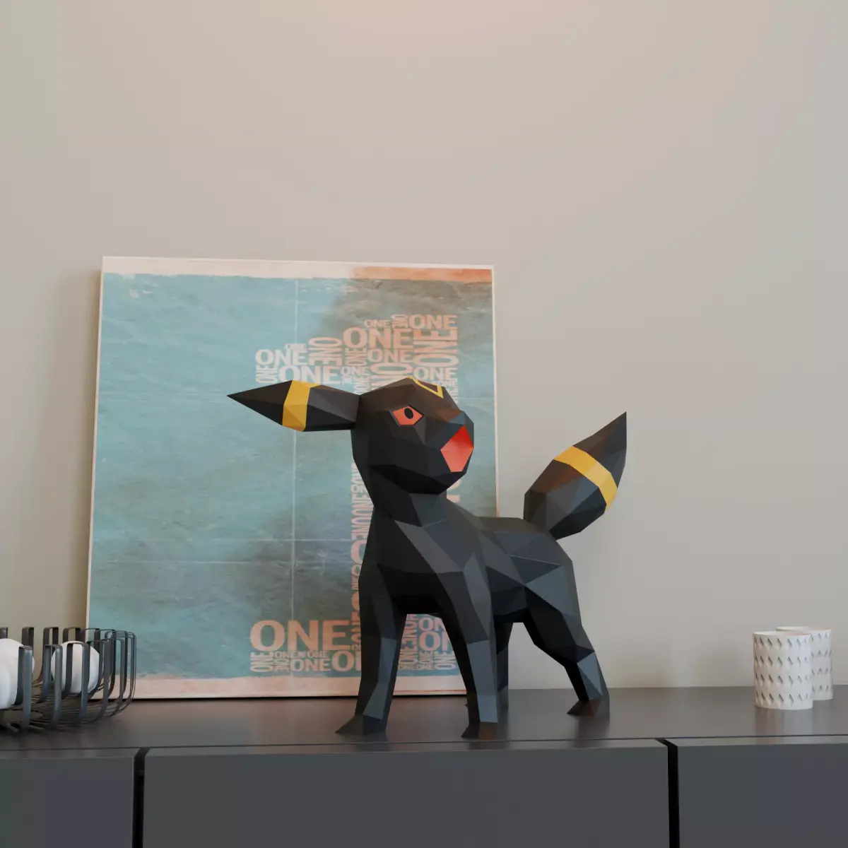 UMBREON POKEMON LOW POLY 3D model