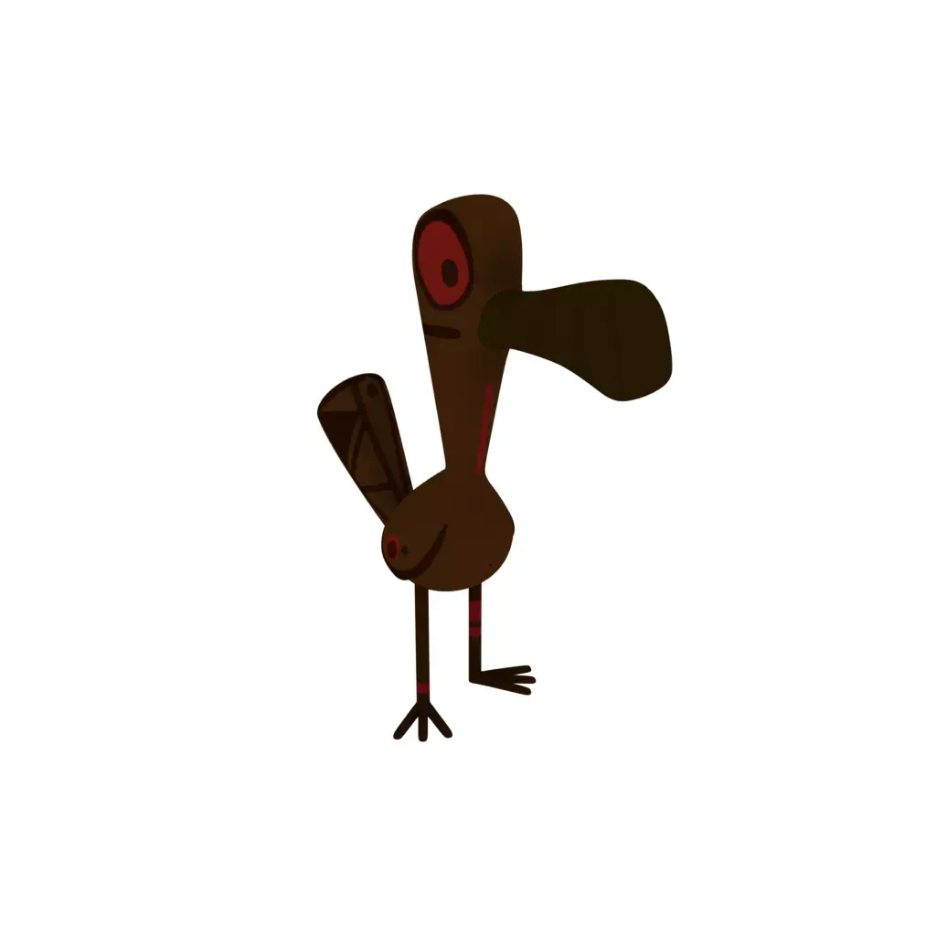Wooden bird 3D model