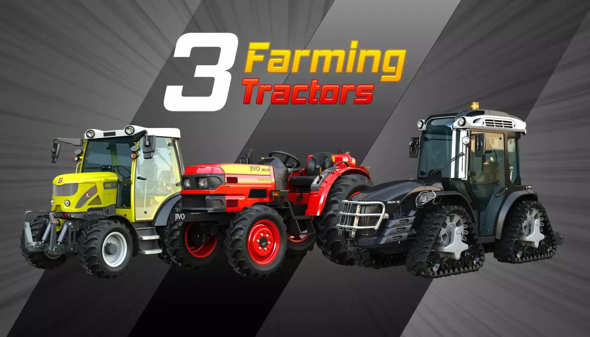 3 Farming Tractors Package