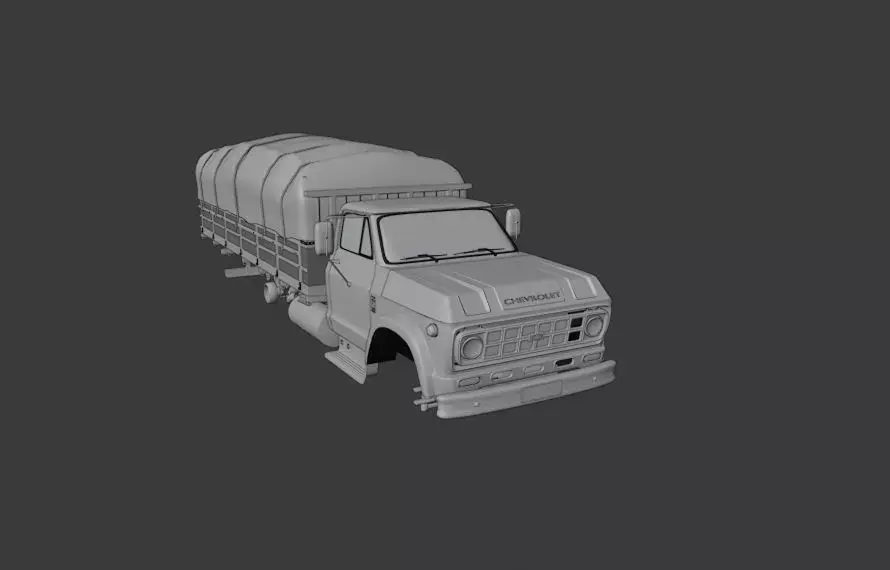 Truck old D60  chev 3D model