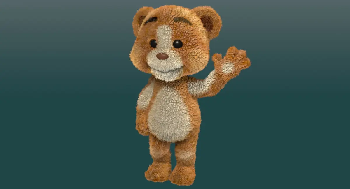 Cartoon Teddy Bear Rigged 3D model
