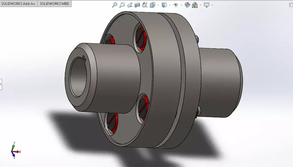 Elastic Sleeve-Pin Coupling solidworks model Free 3D model