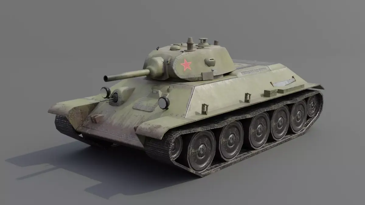  T34-76 1940 Medium Tank Low-poly 3D model