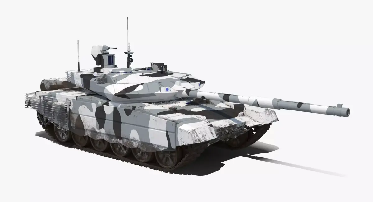 T-90 MS Winter Dirt Low-poly 3D model