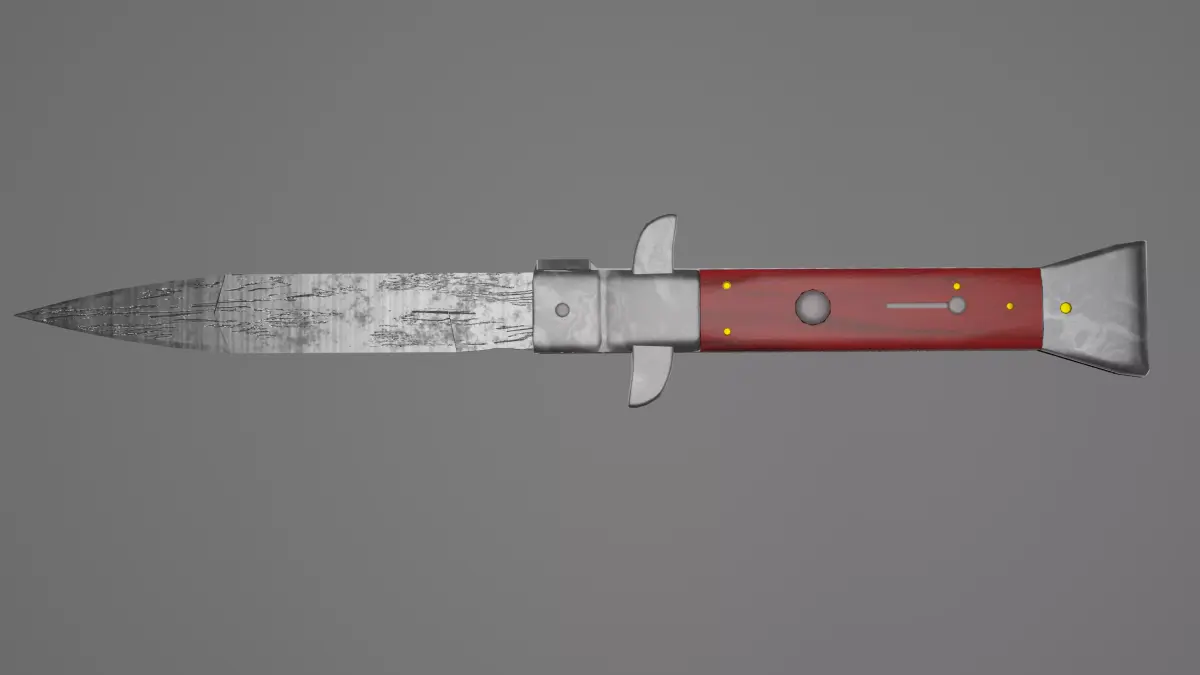 Stiletto Switchblade Lowpoly Knife Free low-poly 3D model