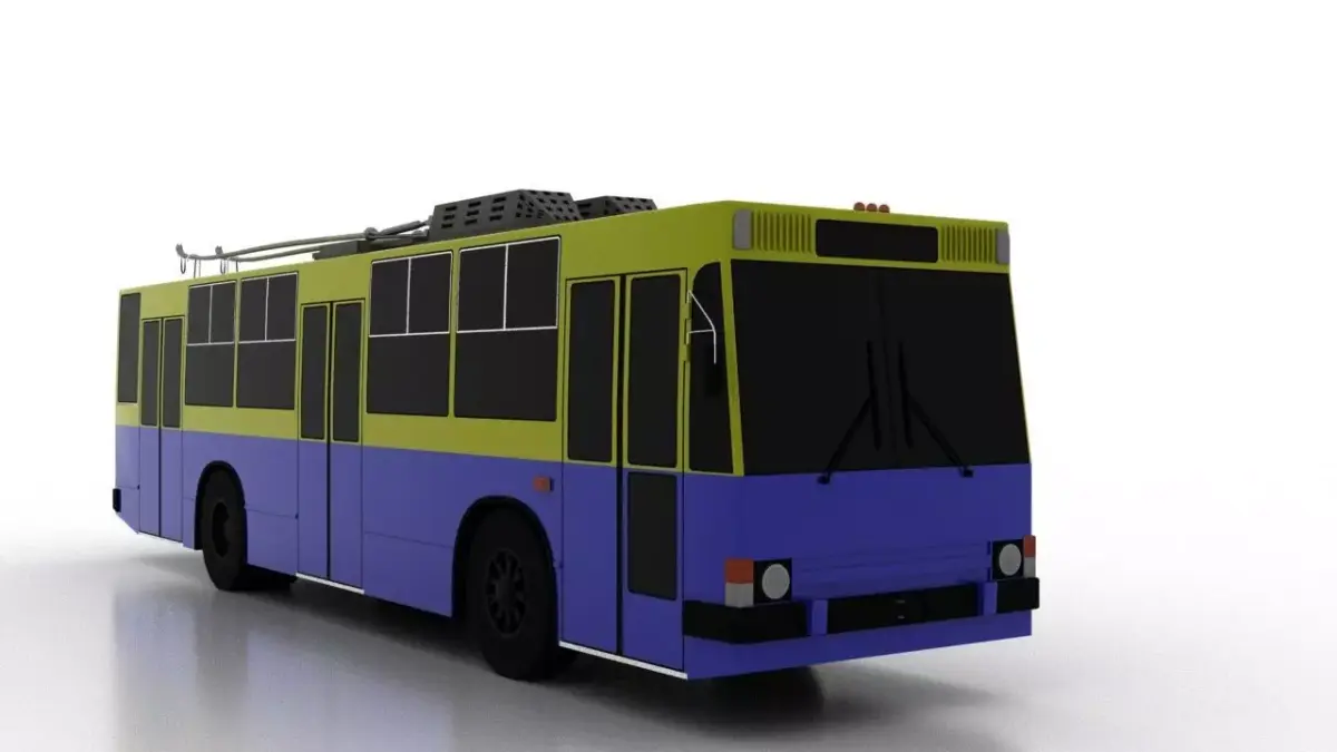 Trolleybus JUMZ-T2M Low Low-poly 3D model