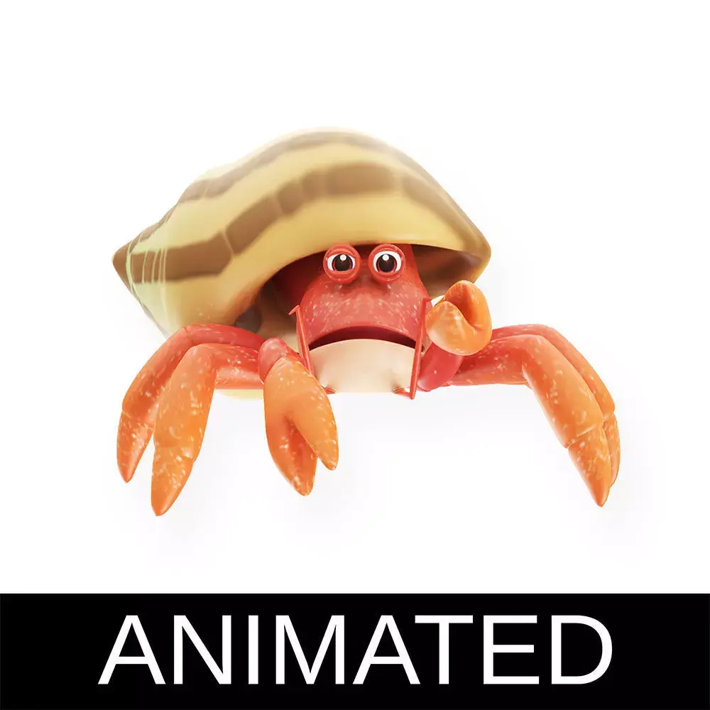 Coenobita Perlatus Animated  Low-poly 3D model
