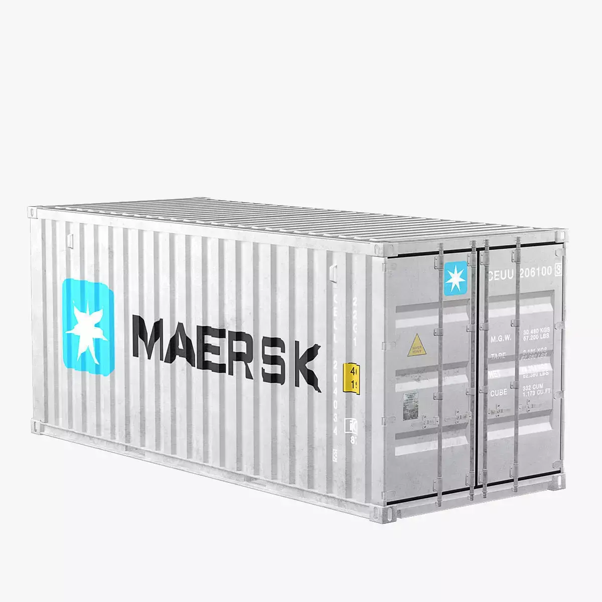 Container 20ft Grey 3D model