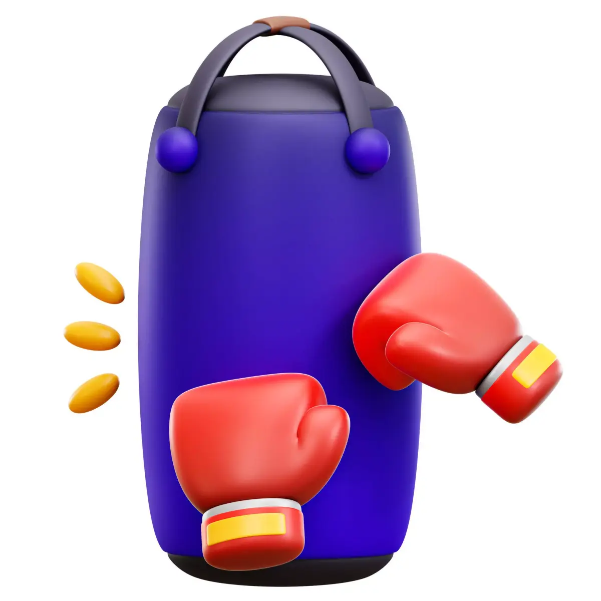 Boxing Bag And Gloves 3D Icon Low-poly 3D model