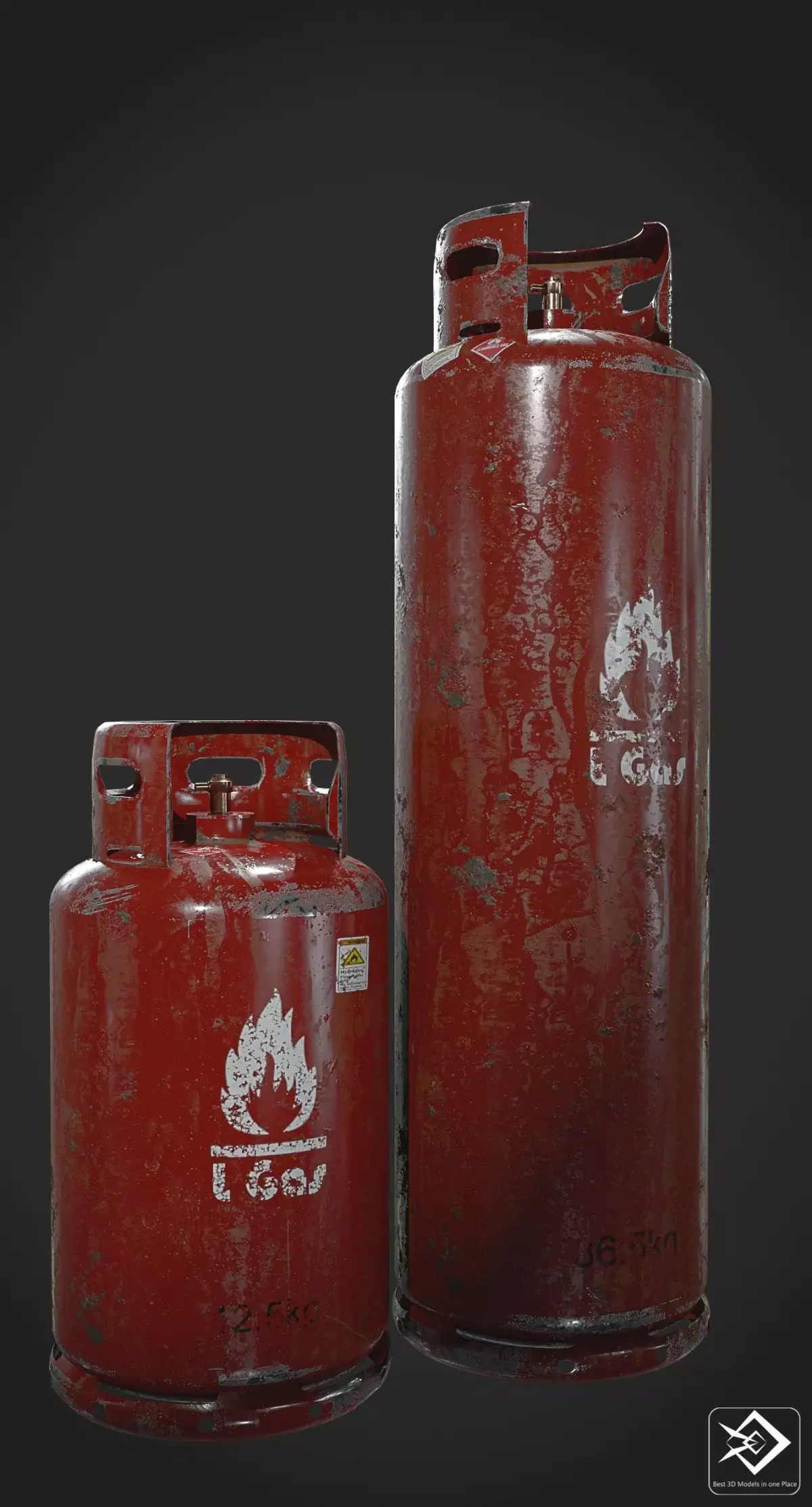 Gas tank Low-poly 3D model