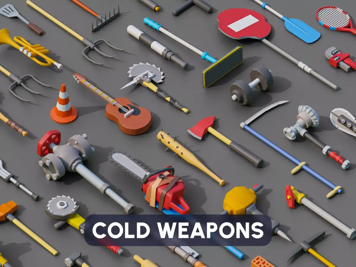 Melee Weapons Low-poly 3D model shop